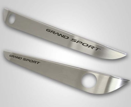 2010-2013 C6 Corvette - Door Guards with Grand Sport Inlay 2Pc - Brushed Stainless - Image 18