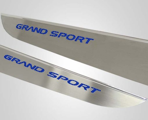 2010-2013 C6 Corvette - Door Guards with Grand Sport Inlay 2Pc - Brushed Stainless - Image 10