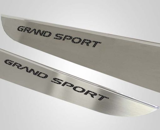 2010-2013 C6 Corvette - Door Guards with Grand Sport Inlay 2Pc - Brushed Stainless - Image 11