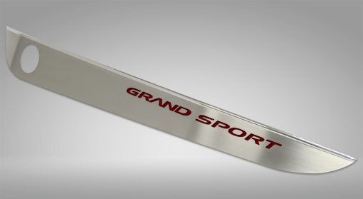 2010-2013 C6 Corvette - Door Guards with Grand Sport Inlay 2Pc - Brushed Stainless - Image 3