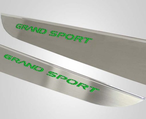 2010-2013 C6 Corvette - Door Guards with Grand Sport Inlay 2Pc - Brushed Stainless - Image 12