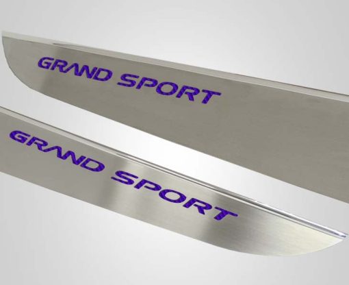 2010-2013 C6 Corvette - Door Guards with Grand Sport Inlay 2Pc - Brushed Stainless - Image 15