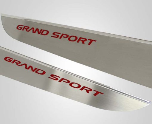 2010-2013 C6 Corvette - Door Guards with Grand Sport Inlay 2Pc - Brushed Stainless - Image 13