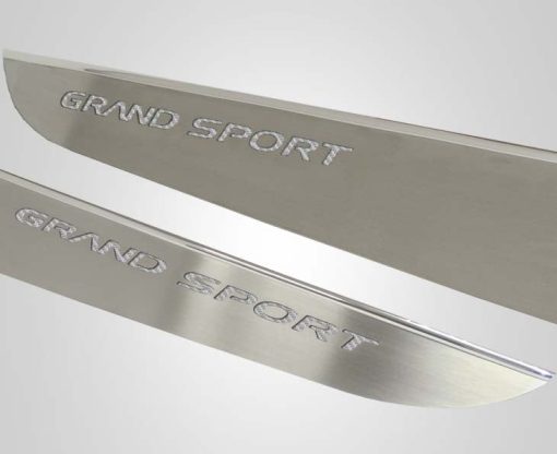 2010-2013 C6 Corvette - Door Guards with Grand Sport Inlay 2Pc - Brushed Stainless - Image 16