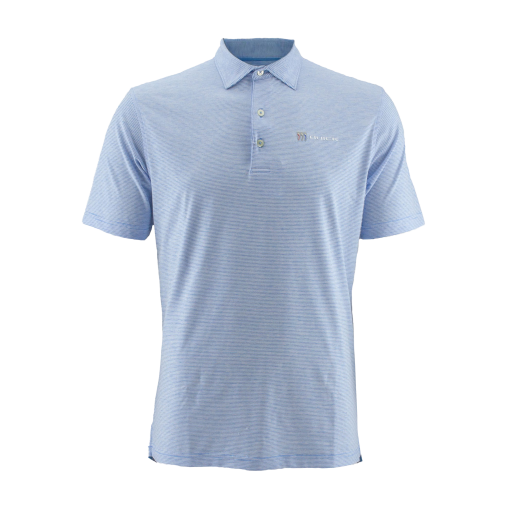 Buick Mens Johnnie-O Striped Blue Polo