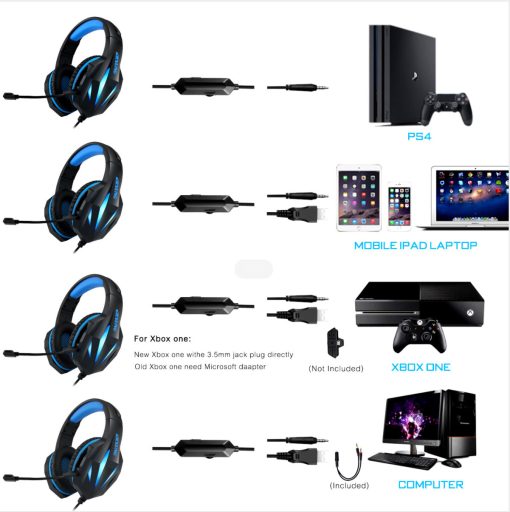 Headset Gaming Headset With Luminous Wired Gaming Headset - Image 2