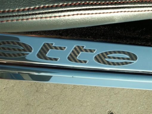 1978-1982 C3 Corvette Door Sills w/Corvette Vinyl Inlay Lettering 2PC - Polished Stainless - Image 3