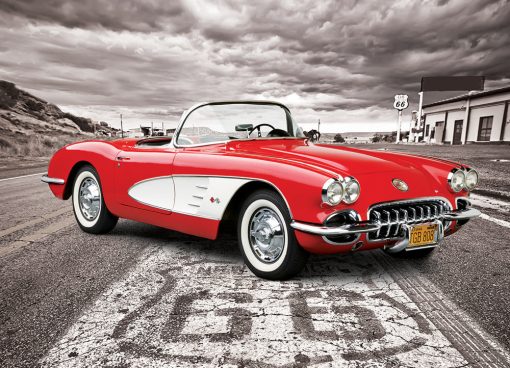 Corvette - Driving Down Route 66 1000 Piece Puzzle - Image 2