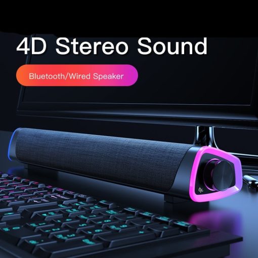 4D Computer Bluetooth Speaker Bar Stereo Sound  Wired Loudspeaker