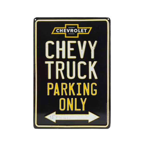 Chevy Truck Parking Only Embossed Tin Sign