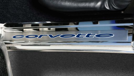 1978-1982 C3 Corvette Door Sills w/Corvette Vinyl Inlay Lettering 2PC - Polished Stainless - Image 9