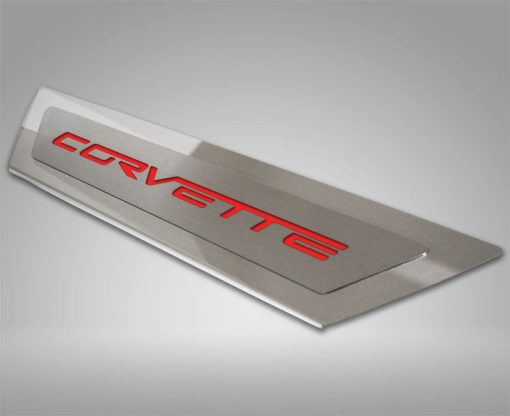 2005-2013 C6 Corvette - Outer Door Sills 'CORVETTE' Inlay 2Pc - Polished Stainless & Carbon Fiber - Image 8