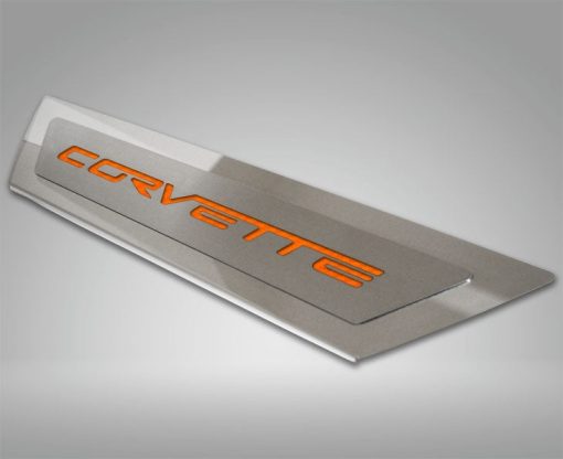 2005-2013 C6 Corvette - Outer Door Sills 'CORVETTE' Inlay 2Pc - Polished Stainless & Carbon Fiber - Image 11