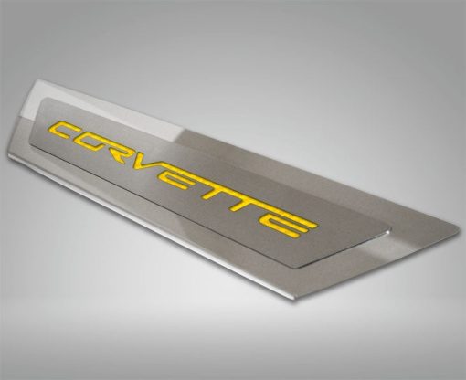 2005-2013 C6 Corvette - Outer Door Sills 'CORVETTE' Inlay 2Pc - Polished Stainless & Carbon Fiber - Image 15