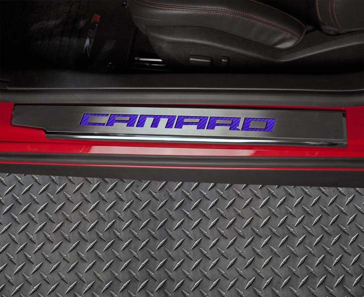 2010-2015 Camaro - Executive Series 'CAMARO' Door Sills | Brushed Stainless, Choose Inlay Color - Image 14