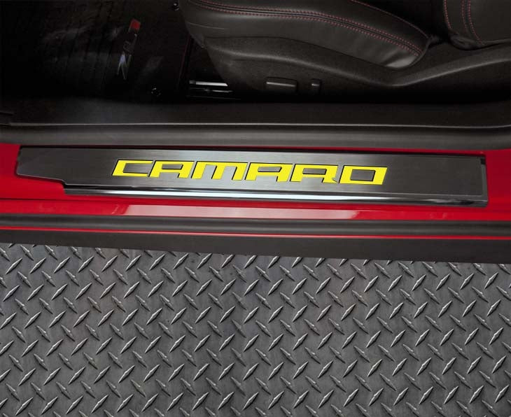 2010-2015 Camaro - Executive Series 'CAMARO' Door Sills | Brushed Stainless, Choose Inlay Color - Image 10