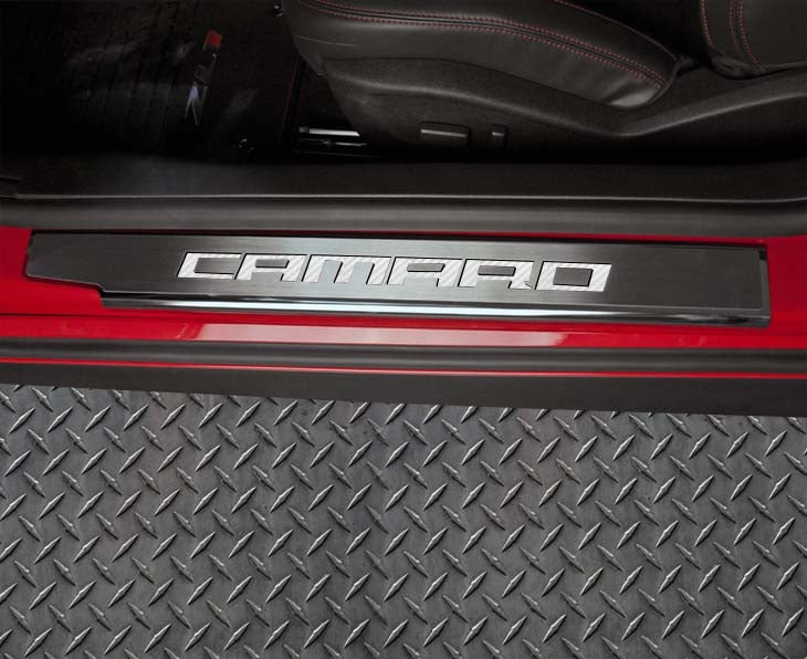 2010-2015 Camaro - Executive Series 'CAMARO' Door Sills | Brushed Stainless, Choose Inlay Color - Image 15