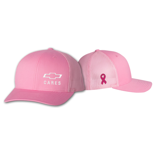 Chevy Cares Pink Trucker Cap with Offset Logo