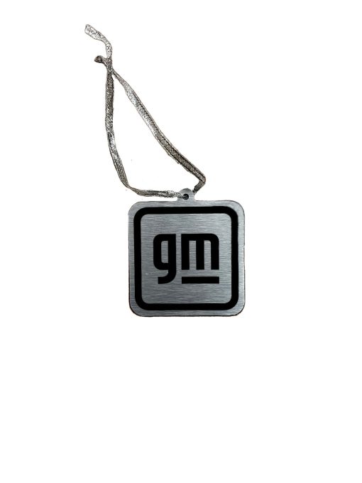 GM Brushed Metal Ornament