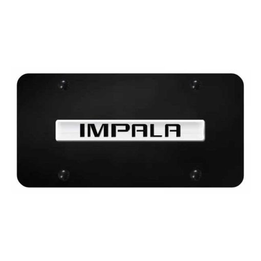 Impala Name License Plate - Chrome on Black