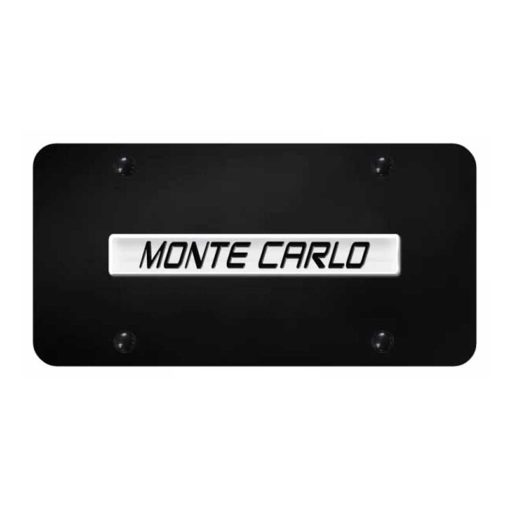 Monte Carlo Name License Plate - Chrome on Black