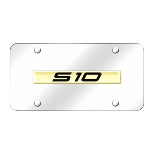 S-10 Name License Plate - Gold on Mirrored