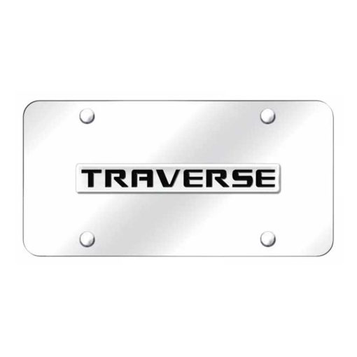 Traverse Name License Plate - Chrome on Mirrored