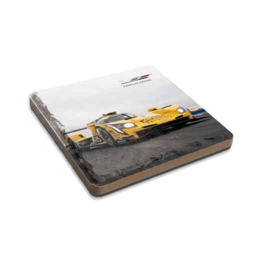 Cadillac Racing Yellow Stone Tile Coaster