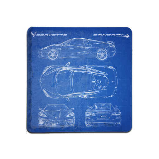 Corvette C8 - Blueprint Coaster