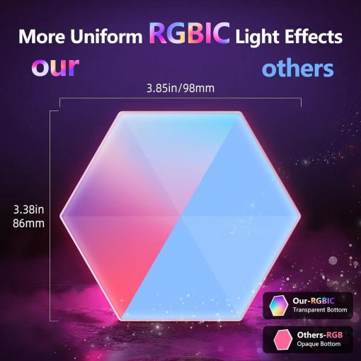 LED Hexagon Lights Remote Controlled, RGB LED Wall Lights Touch Sensitve Hexagon Light Panels for Wall Gaming LED Lights for Gaming Setup,  for Living Room/Bedroom/TV - Image 12