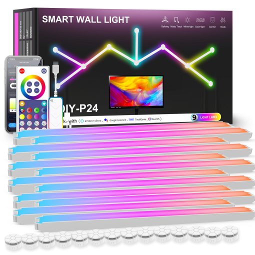 Smart Wall Light  RGB LED Wall Lights Touch  for Wall Gaming LED Lights for Gaming Setup,  for Living Room/Bedroom/TV - Image 11