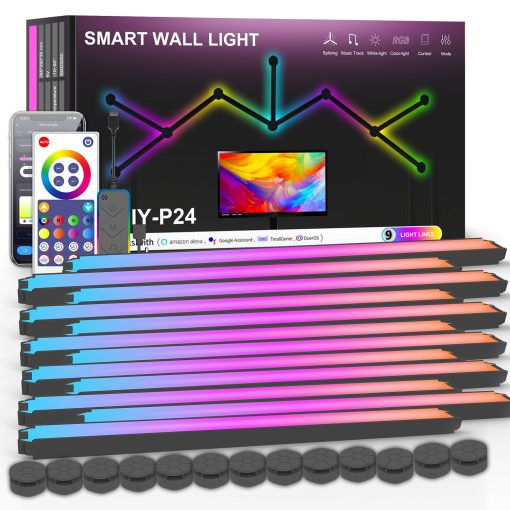 Smart Wall Light  RGB LED Wall Lights Touch  for Wall Gaming LED Lights for Gaming Setup,  for Living Room/Bedroom/TV - Image 14