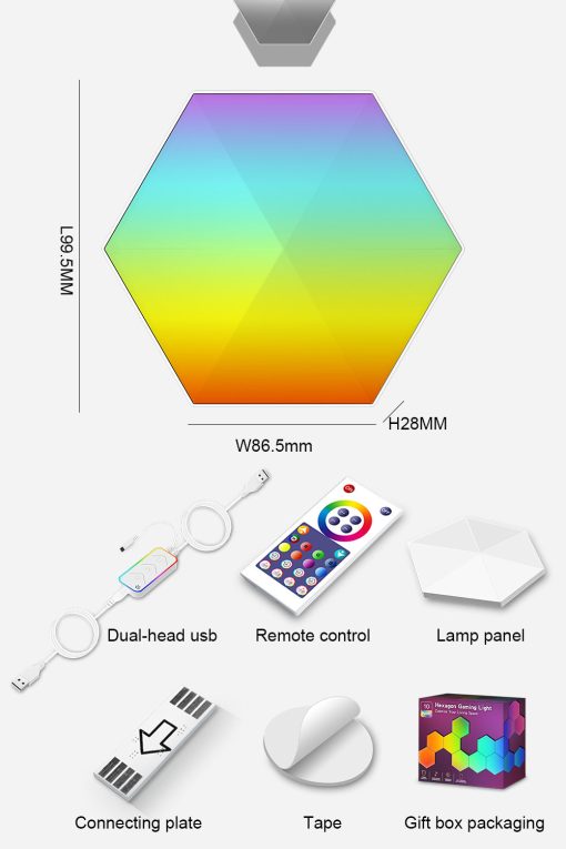 LED Hexagon Lights Remote Controlled, RGB LED Wall Lights Touch Sensitve Hexagon Light Panels for Wall Gaming LED Lights for Gaming Setup,  for Living Room/Bedroom/TV - Image 28