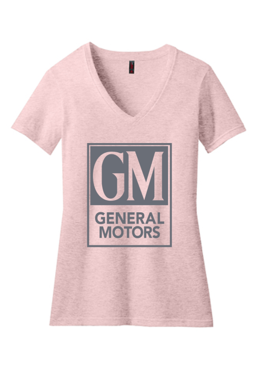 Vintage GM Ladies Short Sleeve V-Neck T-Shirt - Image 2