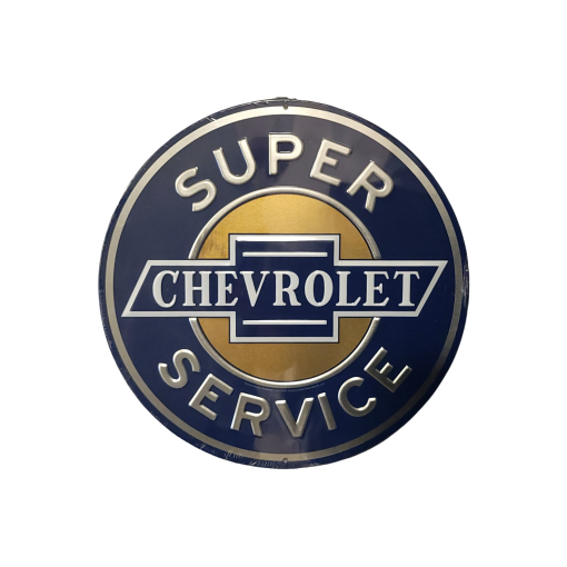 Chevy Super Service Metallic Metal Décor