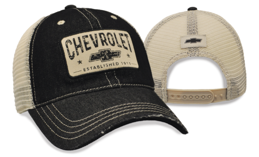 Chevrolet Black Heavy Wash Denim Cap