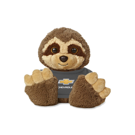 10" Sassafras Brown Sloth Wearing Chevrolet Tee