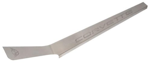 1997-2004 C5/Z06 Corvette - Outer Door Sills Etched C5 Logo & CORVETTE Lettering 2Pc - Brushed Stainless - Image 2