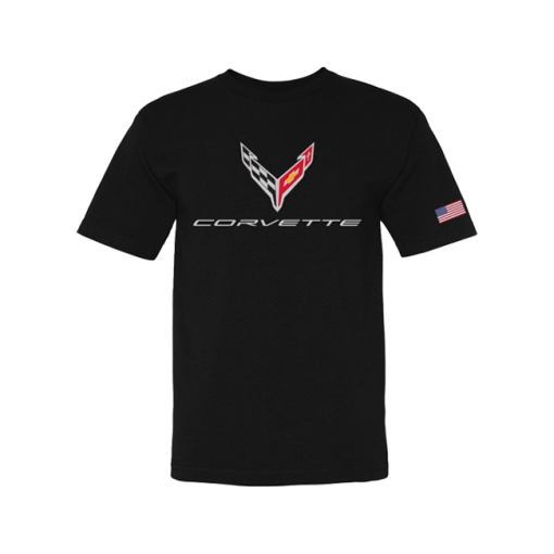 C8 Corvette Crossed Flags Tee *USA Made