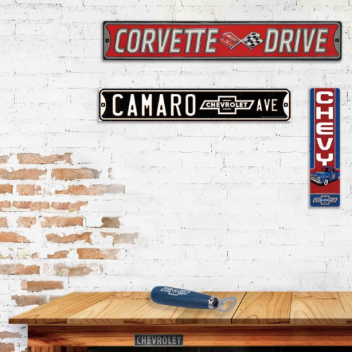 Chevrolet Corvette Drive Embossed Metal Street Sign - Image 5