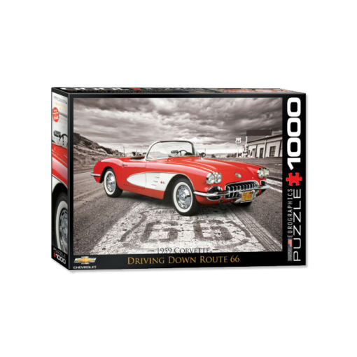 Corvette - Driving Down Route 66 1000 Piece Puzzle