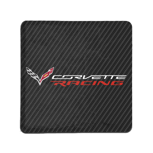 Corvette Racing Logo Carbon Fiber Tile Coaster